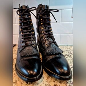 Ariat Black Leather Men's Boots with Gold Accents